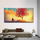 Minimalist Sunset Landscape Wall Art Canvas Office Home Room Framed 120x60cm