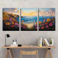 3pcs Coast Beach Wildflowers Landscape Wall Art Set Canvas Framed 40x60cm - High Quality Print 100% Australian Made Wall Canvas Ready to Hang