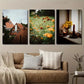 3pcs Autumn Rooftop Cottage Plant And Flower Wall Art Set Canvas Framed 40x60cm - High Quality Print 100% Australian Made Wall Canvas Ready to Hang