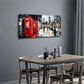 Black And White Street Scene Wall Art Canvas Office Home Room Framed 120x60cm