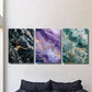 3pcs Gold Black Purple & Blue Marble Texture Wall Art Set Canvas Framed 40x60cm - High Quality Print 100% Australian Made Wall Canvas Ready to Hang