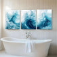 3pcs Fluid Abstract Ocean Waves Elegant Perfect Wall Art Set Canvas Framed 40x60cm - High Quality Print 100% Australian Made Wall Canvas Ready to Hang