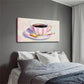 Pink & White Dark Drinks Cup Wall Art Canvas Office Home Room Framed 120x60cm