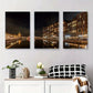 3pcs Amsterdam Canal Night Cityscape Night Metal Print Ready to Hang Art