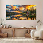 Golden Life Tree, Mountain,Lake Art wall canvas office home room framed 80x45cm