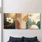3pcs Contemporary Abstract Floral Modern Metal Print Ready to Hang Art