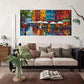 Rainy Cityscape Wall Art Canvas Office Home Room Framed 80x45cm