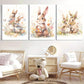 3pcs Cutest Bunnies Holding Bags On Hand Metal Print Ready to Hang Art