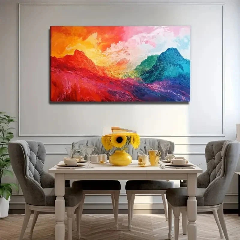 Color Mountain Suitable Wall Art Canvas Office Home Room Framed 120x60cm