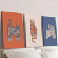 3pcs Cute Cartoon Nordic Niche Cats Wall Art Set Canvas Framed 40x60cm - High Quality Print 100% Australian Made Wall Canvas Ready to Hang