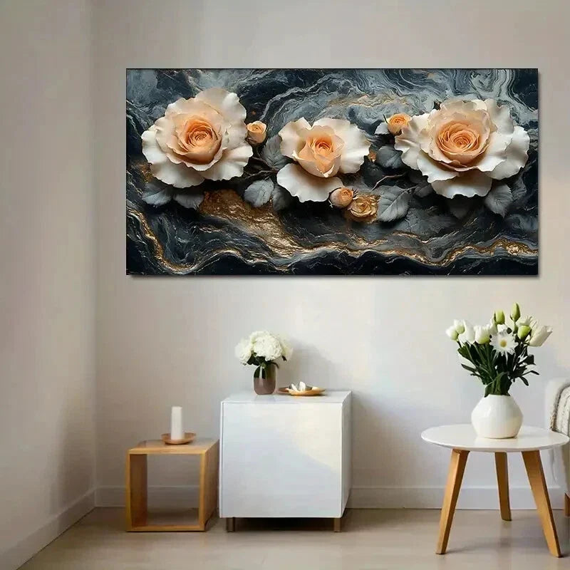 Flower White Nature Beauty Wall Art Canvas Office Home Room Framed 120x60cm