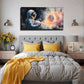 Vibrant Galaxy Astronaut Space Wall Art Canvas Office Home Room Framed 80x45cm