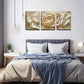 3pcs Flower Design in Beige & White Wall Art Set Canvas Framed 40x60cm - High Quality Print 100% Australian Made Wall Canvas Ready to Hang