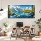 Blue Sky White Clouds Snowy Wall Art Canvas Office Home Room Framed 120x60cm