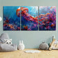 3pcs Oceanic Wonder Vibrant Coral Reef Metal Print Ready to Hang Art