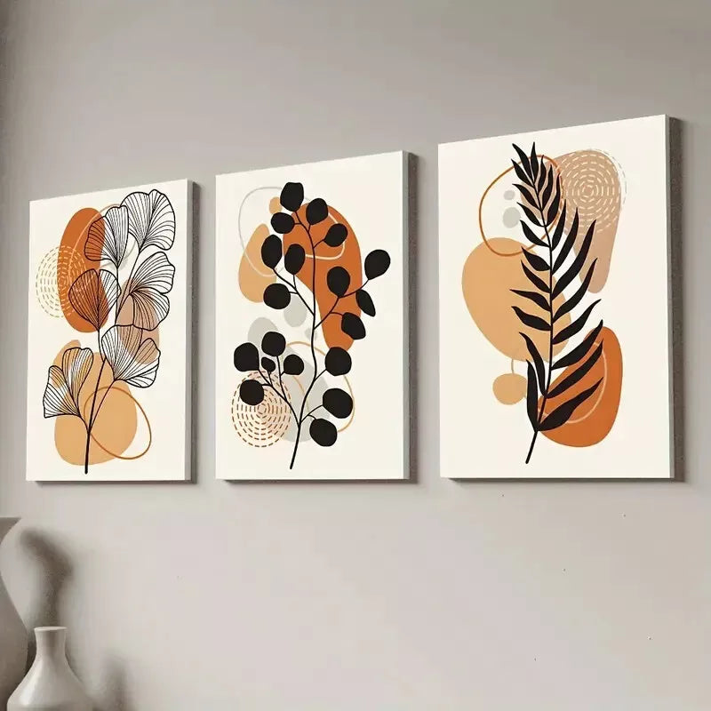 3pcs Bohemian Floral Canvas Framed 40x60cm - High Quality Print 100% Australian Made Wall Canvas Ready to Hang