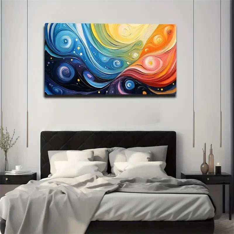 Minimalist Vibrant Colourful Wall Art Canvas Office Home Room Framed 120x60cm