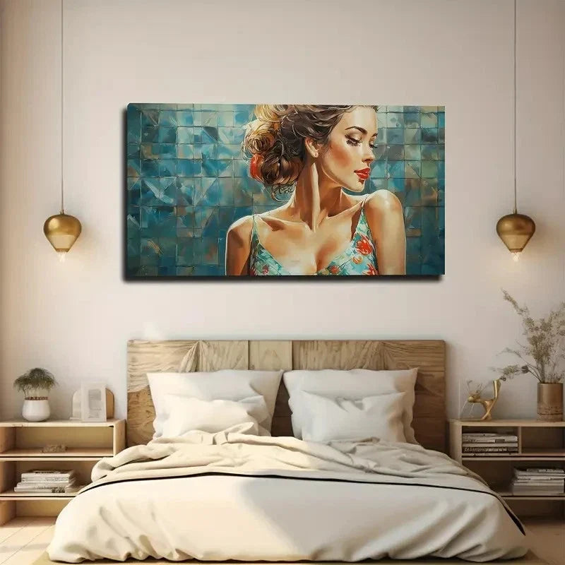 Stylishly Dressed Model Wall Art Canvas Office Home Room Framed 80x45cm