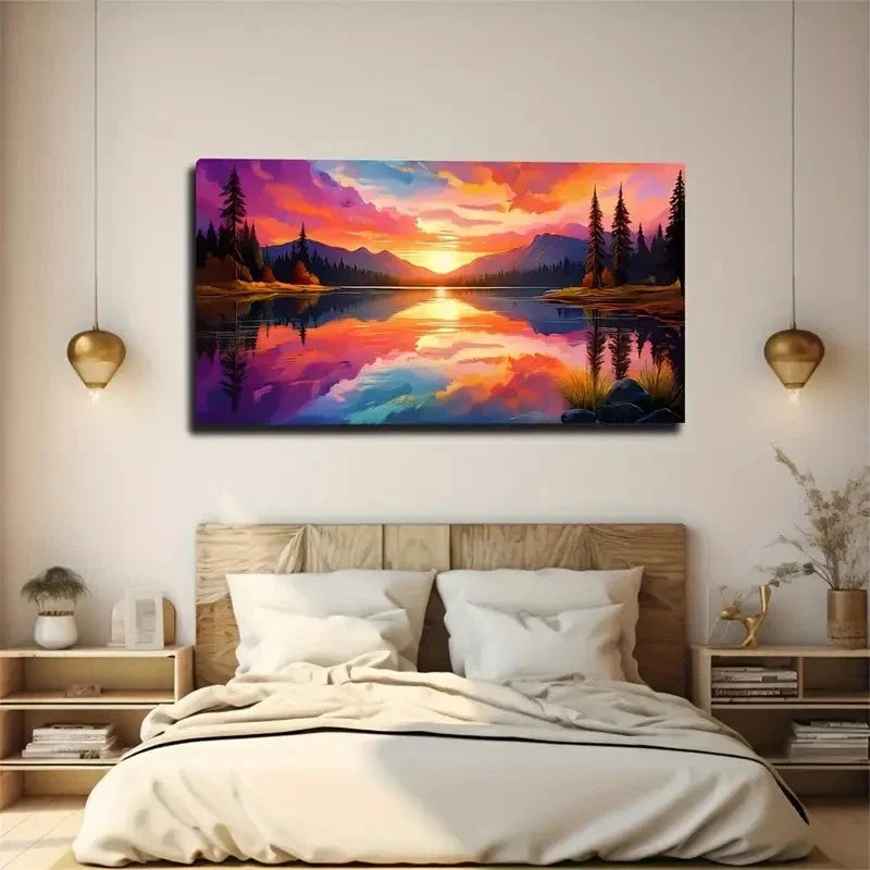Gorgeous Sunsets And Sunsets Wall Art Canvas Office Home Room Framed 120x60cm
