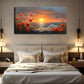 Sunset Over The Sea Vibrant Wall Art Canvas Office Home Room Framed 120x60cm