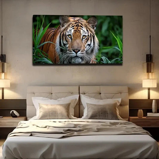 Vibrant Tiger Wall Art Canvas Office Home Room Framed 120x60cm