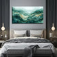 Green Gilded Nature Wall Art Canvas Office Home Room Framed 80x45cm