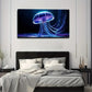 Neon Blue & Pink Accents Wall Art Canvas Office Home Room Framed 80x45cm