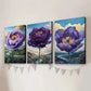 3pcs Abstract Charming Purple Flowers Blue Sky Wall Art Set Canvas Framed 40x60cm - High Quality Print 100% Australian Made Wall Canvas Ready to Hang