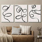 3pcs Minimalist Black & Beige Abstract Design Wall Art Set Canvas Framed 40x60cm - High Quality Print 100% Australian Made Wall Canvas Ready to Hang