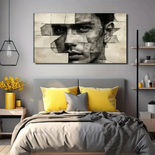 Modern Abstract Portrait Wall Art Canvas Office Home Room Framed 120x60cm