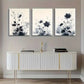3pcs Elegant Black and White Floral Perfect Wall Art Set Canvas Framed 40x60cm - High Quality Print 100% Australian Made Wall Canvas Ready to Hang
