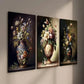 3pcs Artistic Painting of Flowers in Vase Wall Art Set Canvas Framed 40x60cm - High Quality Print 100% Australian Made Wall Canvas Ready to Hang