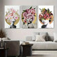 3pcs Modern Black and White Woman Metal Print Ready to Hang Art