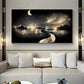 Dreamy River Starry Night Wall Art wall canvas office home room framed 120x60cm