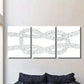 3pcs Nautical Decorative Square Knot Print Wall Art Set Canvas Framed 40x60cm - High Quality Print 100% Australian Made Wall Canvas Ready to Hang