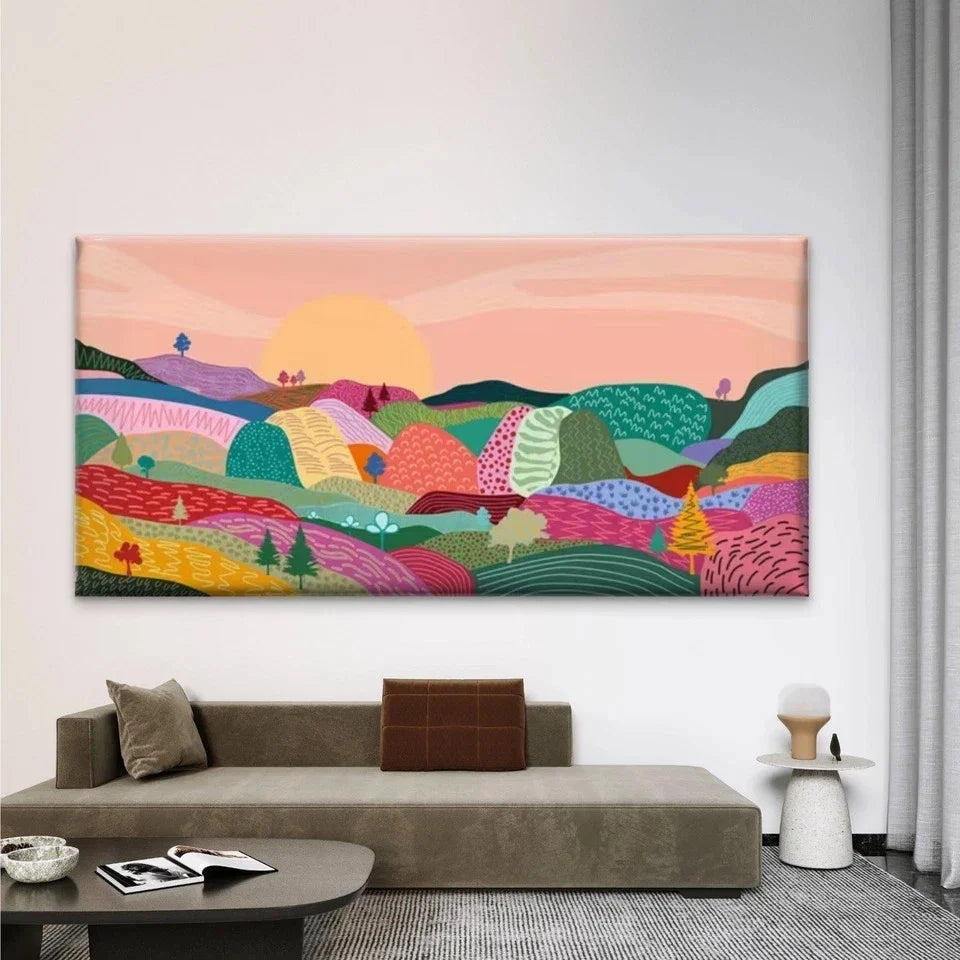 Country Garden Landscape Wall Art Canvas Office Home Room Framed 120x60cm