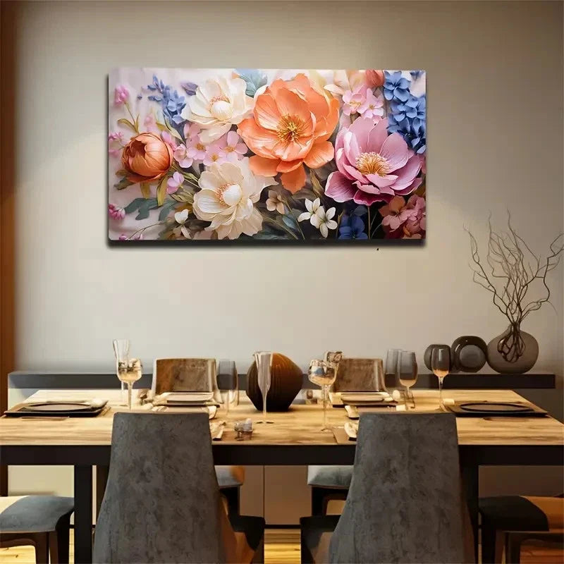 Modern Bohemian Pastel Wall Art Canvas Office Home Room Framed 80x45cm
