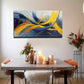 Dynamic Blue Yellow Black Wall Art canvas office home room framed 120x60cm