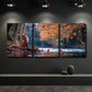 3pcs A Red Fox Is Sitting on River Bank Wall Art Set Canvas Framed 40x60cm - High Quality Print 100% Australian Made Wall Canvas Ready to Hang