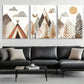 3pcs Boho Mountain Landscape Geometric Perfect Wall Art Set Canvas Framed 40x60cm - High Quality Print 100% Australian Made Wall Canvas Ready to Hang