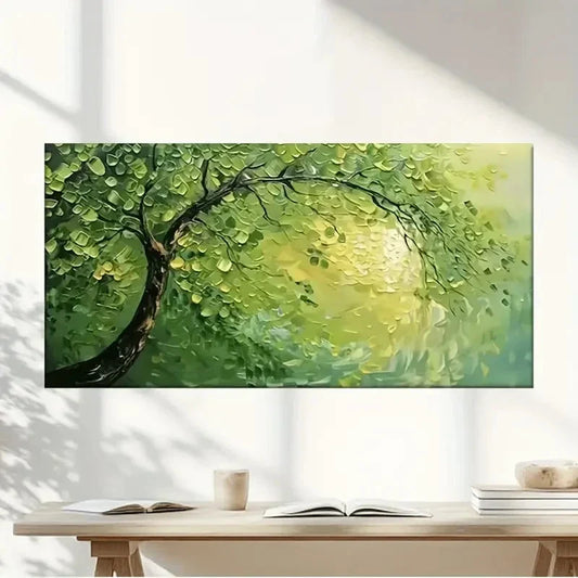 Leafy Tree Nature Perfect Wall Art Canvas Office Home Room Framed 80x45cm