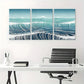3pcs Beach Scene Blue Waves Blue & White Metal Print Ready to Hang Art