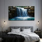 Waterfall Admiring Suitable Wall Art Canvas Office Home Room Framed 80x45cm