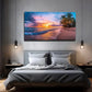 Golden Skyline with Palm Trees Wall Art canvas office home room framed 120x60cm
