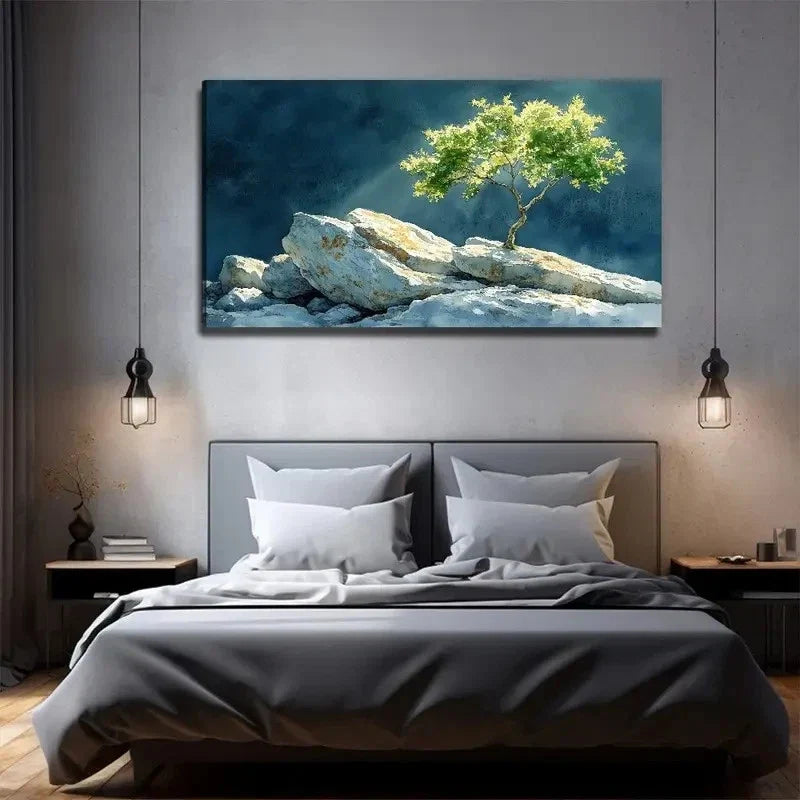 Stone On Stone Suitable Wall Art Canvas Office Home Room Framed 120x60cm