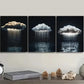 3pcs Featuring a Solitary Cloud with Rain Wall Art Set Canvas Framed 40x60cm - High Quality Print 100% Australian Made Wall Canvas Ready to Hang