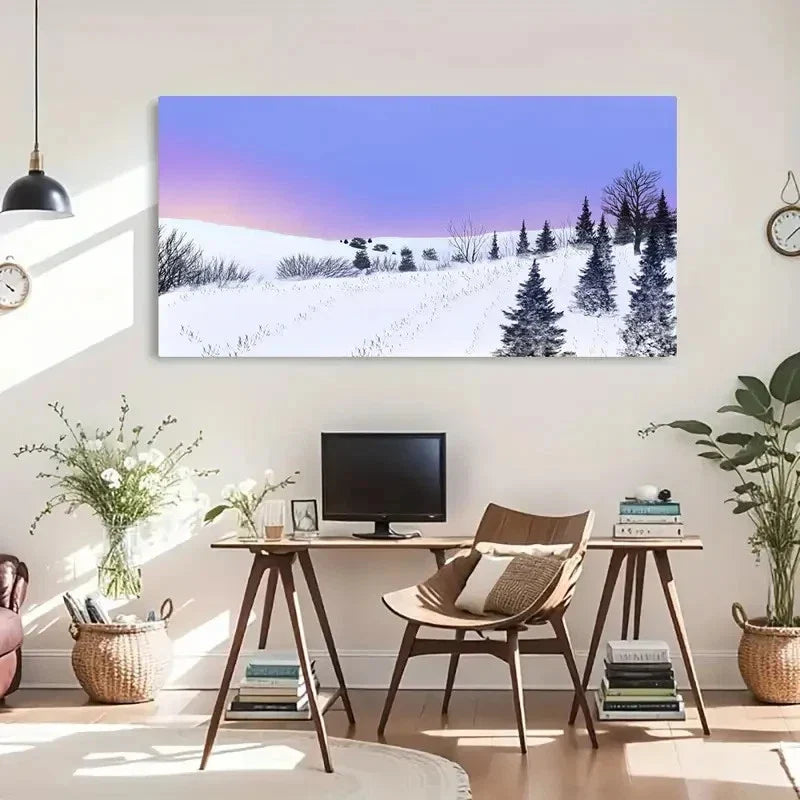 Winter Mountain Natural Scenery Wall Art Canvas Office Home Room Framed 120x60cm