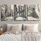 3pcs Black & White New York City Street Map Wall Art Set Canvas Framed 40x60cm - High Quality Print 100% Australian Made Wall Canvas Ready to Hang