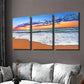 3pcs Beach Sunset Vibrant Seascape Sandy Shore Wall Art Set Canvas Framed 40x60cm - High Quality Print 100% Australian Made Wall Canvas Ready to Hang