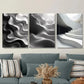 3pcs Modern Abstract Panel Black and White Wall Art Set Canvas Framed 40x60cm - High Quality Print 100% Australian Made Wall Canvas Ready to Hang